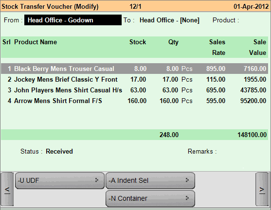 Stock Maintenance